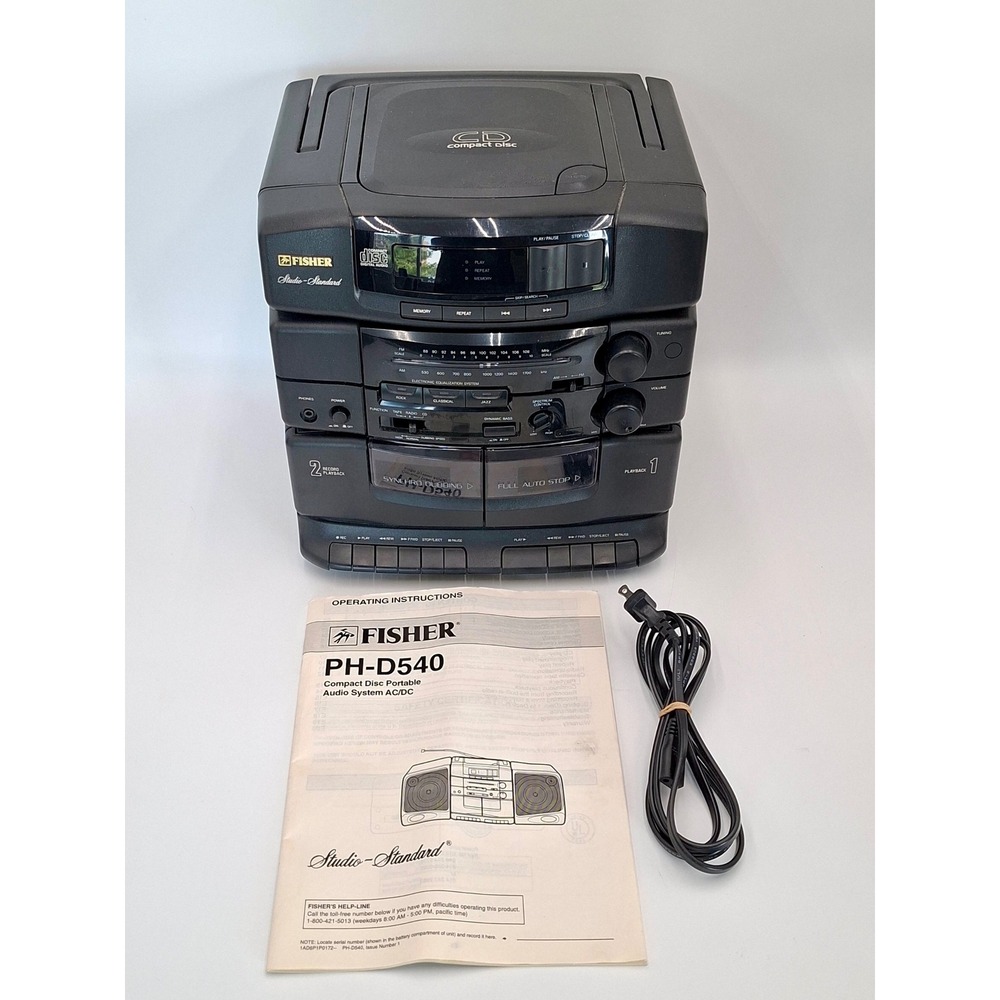 Fisher PH-D540 Studio Standard CD Dual Cassette AM/FM Radio Portable Audio Unit